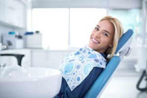 Relaxed patient happy because she visited her dentist in Allen